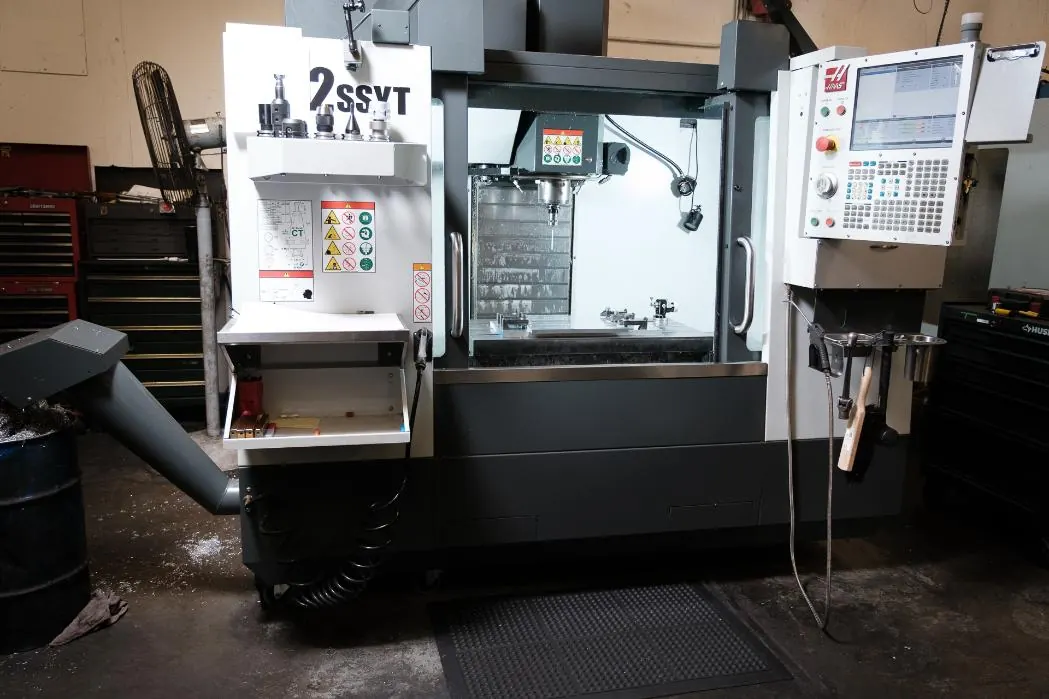 Haas vertical machining center in production